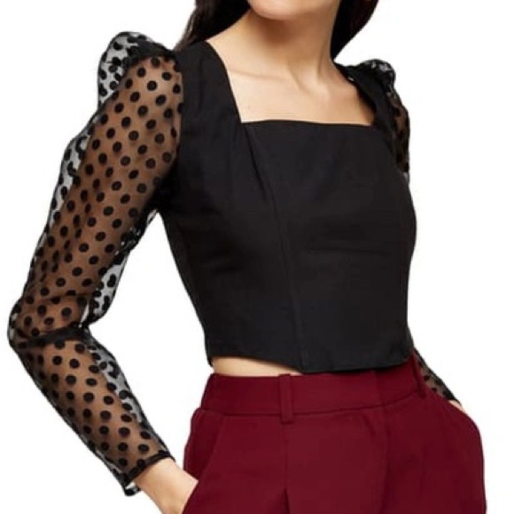 Topshop black crop